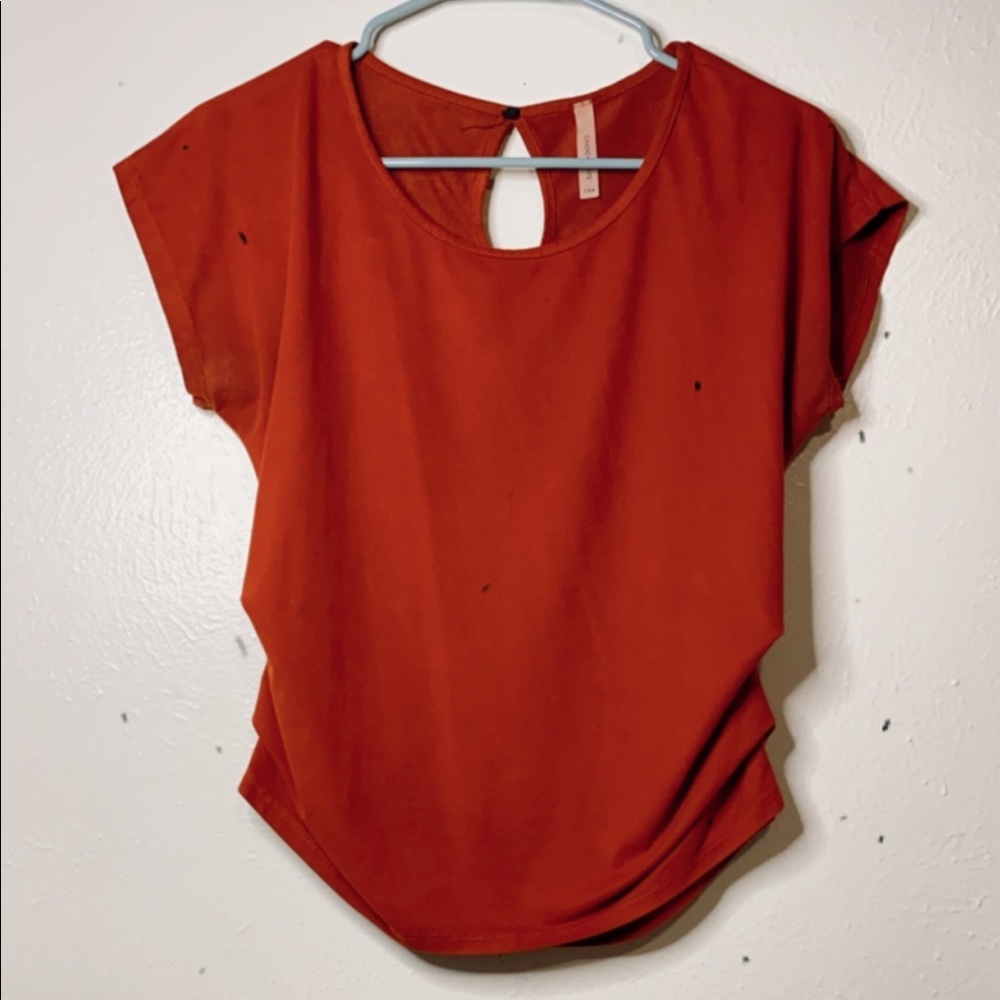 A Suede dark orange shirt!
